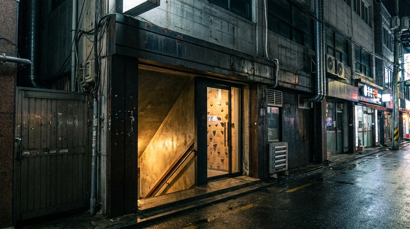 그립온클라이밍이 있는 홍대 건물 외관